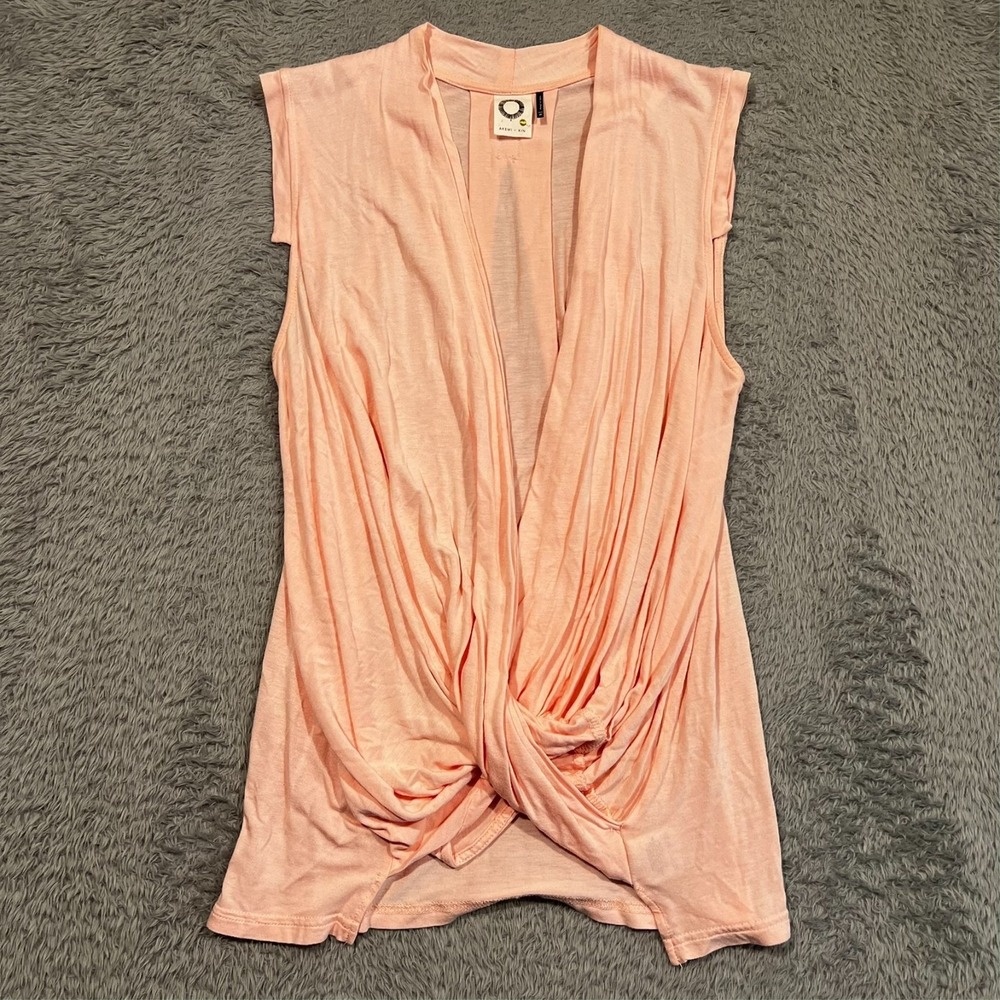 Akemi + Kin Womens XS Twisted Knot Front Draped Tank Top Cutout Back Boho
